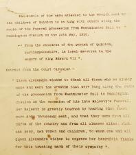 Edward VII's death - Message sent to Queen Alexandra by the children of Quinton and her response via the Court Circular