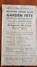 Village Fete Advert 1951